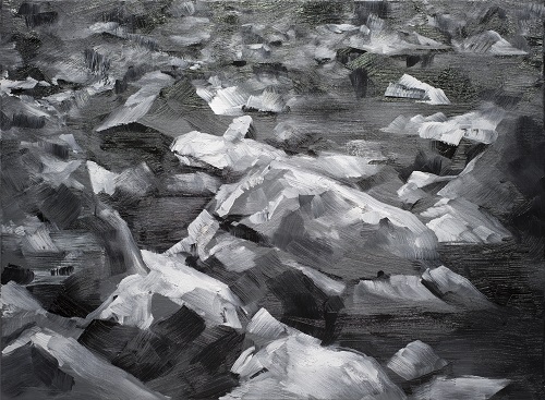 白石, 布本油彩, 50 x 70 cm, 2020
