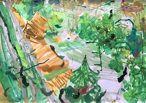 賈梅士東望，蔡國傑，70 x 100 cm，水性顏料，紙本，2017