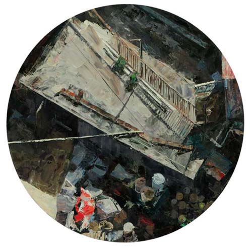 窺視19   黎小傑  直徑：60 cm  布面油畫 2011