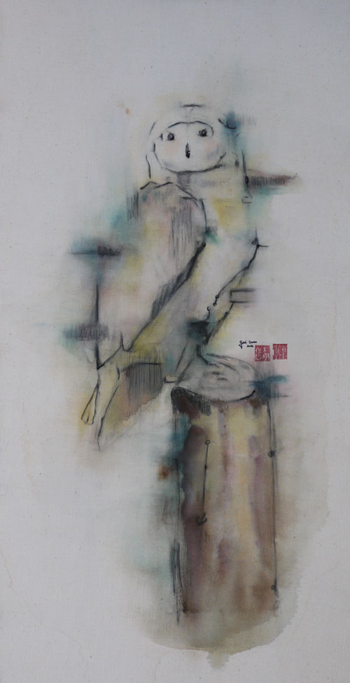 問  蘇侃哲  混合媒材  80 × 35 cm  2012