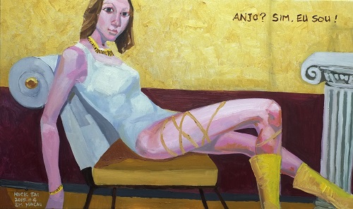 I am Angel，戴永寧 ，布本油畫，60 x 100cm，2015