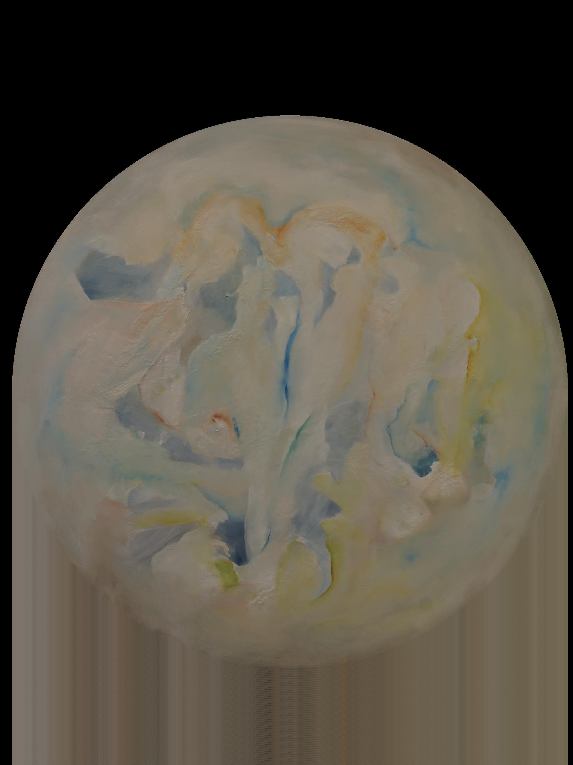 隱藏1，蘇侃哲，D=80cm，布本油畫，2015