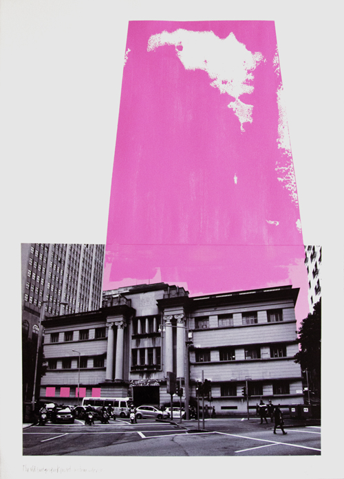 The old court goes pink project–contamination #1，馬偉圖，71 x 50 cm， 壓克力、攝影於棉纸上，2016-2019