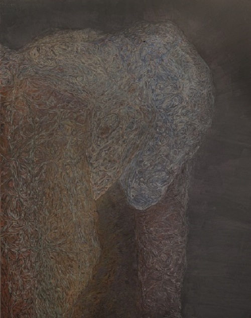 Elephant, 楊文軒, 116.5 x 91 cm, 礦物顏料、紙本, 2016