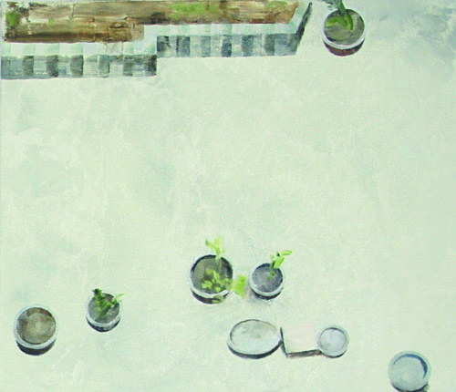 秘密花園   黎小傑 布本油畫 32  x 37 cm   2012