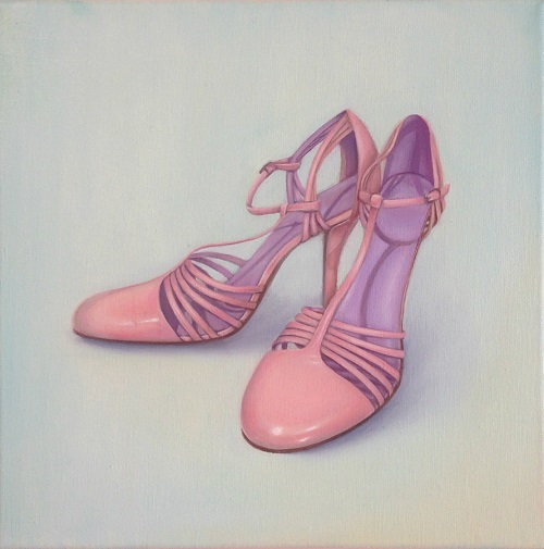 粉紅色的一生 #2，翁麗晶，布本油畫 ，30 x 30 cm,2015