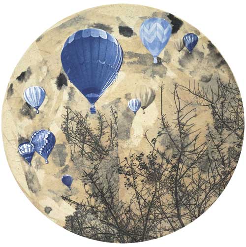 陳佩玲　 氣球   陽光、時間、藍曬、紙 、膠片、畫布框     D =40 cm        2014