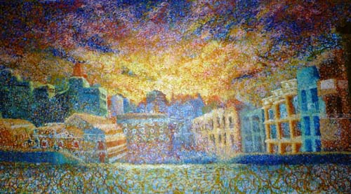 三巴廣場  柏樹  130 x 250 cm  畫布油畫  2011