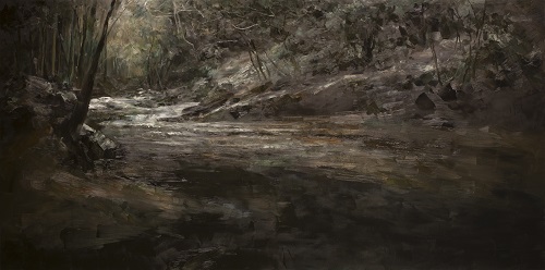 微光 4, 黎小傑, 布本油彩, 140 x 280 cm, 2020