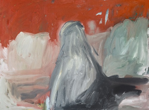 紅色天空下行動的影子,陳慧雯, 31 x 24 inches (79 x 61 cm), 布本油畫, 2018