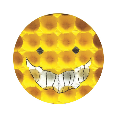 哈哈笑，王瑞麟，D = 30 cm，壓克力，蛋盒，2016