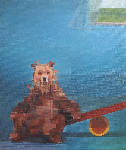 熊的心事，黎雪穎，60 x 50 cm，布面油畫，2016