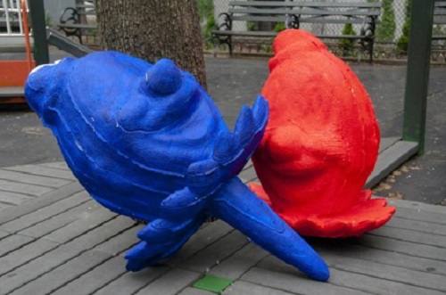 Random Access(Red And Blue)，邵梓維，3D列印雕塑，尺寸可變，2019
