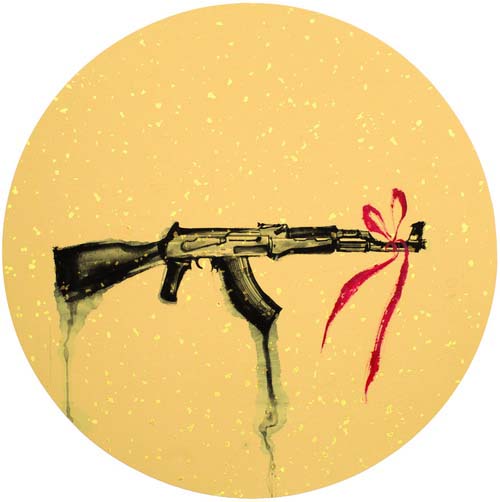 ＜愛與和平＞系列－衝鋒槍 I    33 × 33 cm   紙上水墨   2013