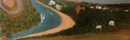 風景 3，羅翠兒，30 x 80 cm，木板油畫，2013