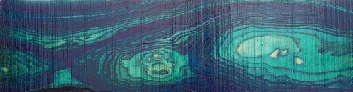 在海裡 2，李植安，20.5 X 73 cm，木、油畫，2021