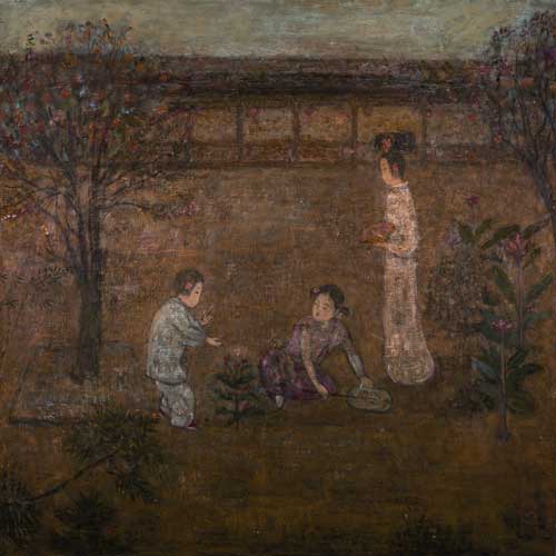 賈鵑麗   逝水年华•廊橋遺夢－童年  130 × 130 cm     布本油畫   2010
