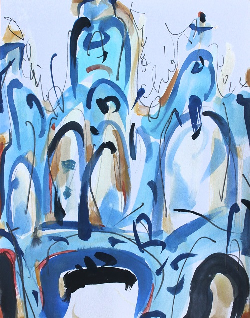 漁人碼頭，蔡國傑，25.5 x 19 cm，紙本、水性顏料，2016