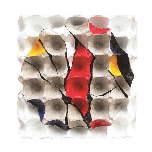 致敬蒙特里安，王瑞麟，30 x 30 cm，壓克力，蛋盒，2016