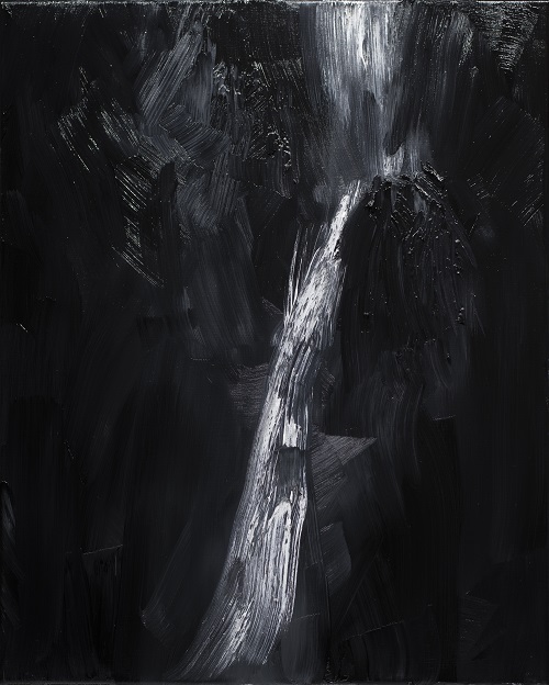 瀑布 4, 布本油彩, 50 x 40 cm, 2020
