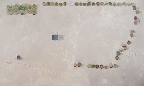 栽種三，黎小傑，100 × 168 cm，布本油畫，2012