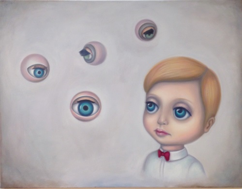 監視者，翁麗晶，70 x 90 cm，布本油畫，2014