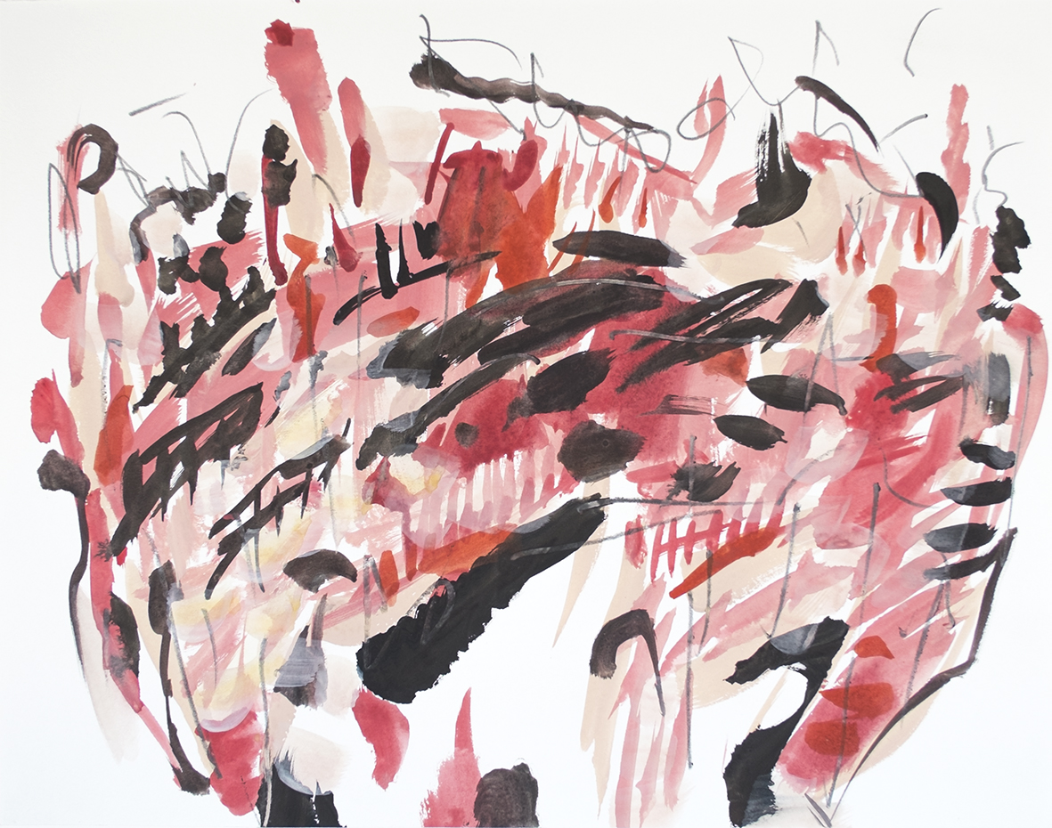 紅街市，蔡國傑，29.5 x 38cm ，水性顏料，紙本 2015