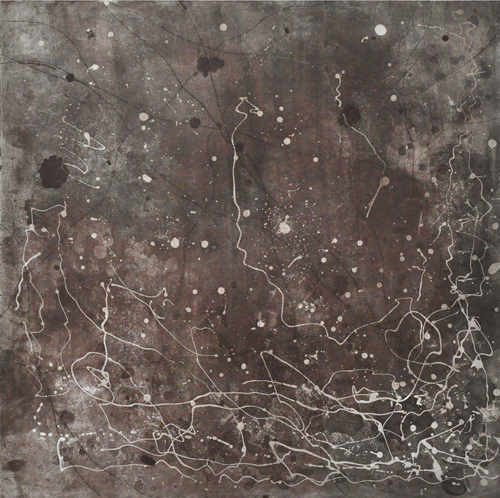 下雨的晚上，吳麗嫦，20 X 30cm，銅版畫，2015
