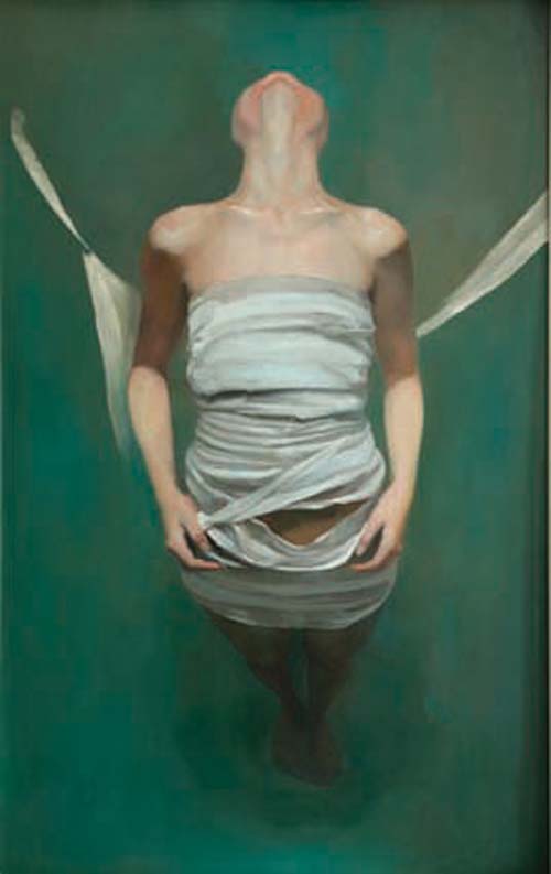 銀絲帶 — 被困  辛淨 240 × 150 cm  布本油畫 2010